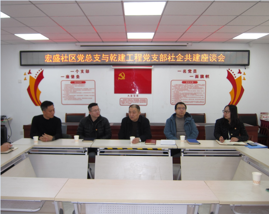 西红门镇宏盛社区党总支与北京皇家荣耀官网工程建设有限公司党支部社企共建座谈会成功进行